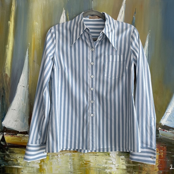 Michael Kors Collection Striped Poplin blouse - Picture 5 of 10